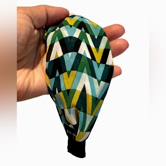 Retro Criss Cross Headband Colorful Plaid Pattern Hair Band Wide Hair Hoop Nwt - Picture 3 of 3